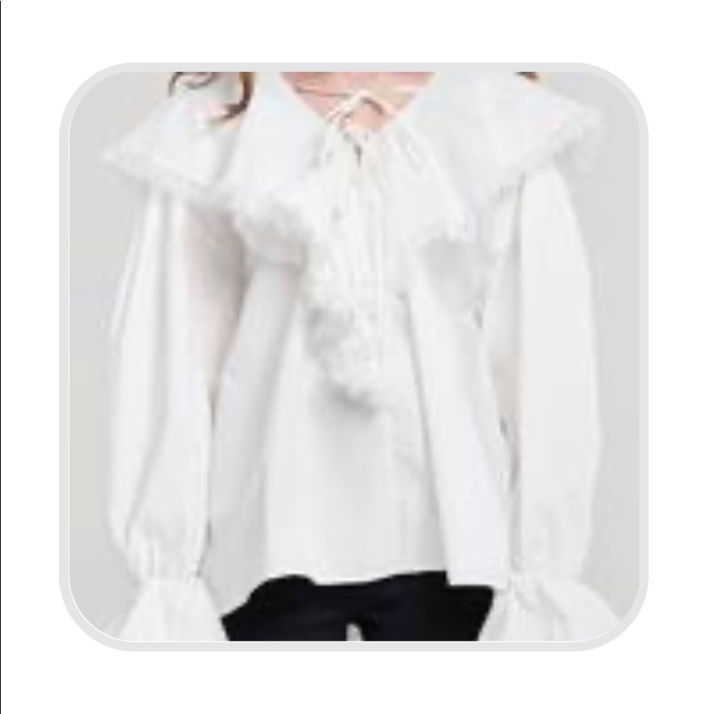 Storets Sabine Frilly Tie Blouse, Ivory, size: S/M